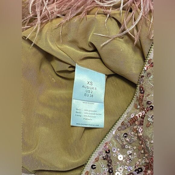 Bronx and Banco Coco x Afiya Feathered Sequin Midi-Dress size XS - Picture 13 of 13